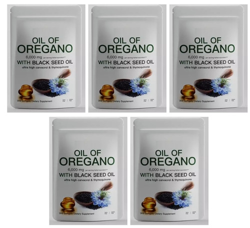 Oregano oil 6000mg 5x300gels - oregano,