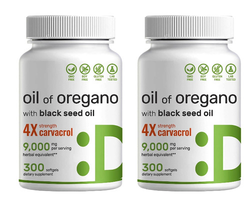 Oregano oil 9000mg 2x300gels - oil,